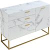 Sideboard Lavangen 75x100x35 cm Marmoroptik, weiß [en. casa] Bild 3