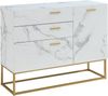 Sideboard Lavangen 75x100x35 cm Marmoroptik, weiß [en. casa] Bild 2