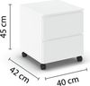 rauch Joel, Rollcontainer, 2 Schubladen, Farbe Weiß, BxHxT 40x45x42cm Bild 4