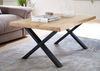 Couchtisch >Chris X< in Eiche, schwarz, Eiche massiv, Metall - 110x47x70 (BxHxT) Bild 2