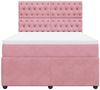 vidaXL Boxspringbett mit Matratze Rosa 140x190 cm Samt 3292345 Bild 4