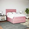 vidaXL Boxspringbett mit Matratze Rosa 140x190 cm Samt 3292345 Bild 3