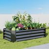 VERFARM Hochbeet-Set aus Verzinktem Metall 120x60x30 cm Schwarz Bild 2