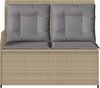 vidaXL Gartenbank Verstellbar mit Kissen Beige Poly Rattan 368949 Bild 4