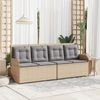 vidaXL Gartenbank Verstellbar mit Kissen Beige Poly Rattan 368949 Bild 3