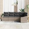 vidaXL Gartensofa-set mit Kissen 5 pcs Hellgrau Poly-Rattan 3355391 Bild 3