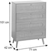 Kommode HWC-M38, Schrank Highboard, Kubu Rattan Holz, 101 x 71 x 42 cm Eiche-Optik Bild 3