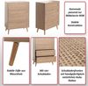 Kommode HWC-M38, Schrank Highboard, Kubu Rattan Holz, 101 x 71 x 42 cm Eiche-Optik Bild 2