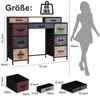 FUROKOY Kommode Vintage Stoffkommode Sideboard mit klappbaren Stoffschubladen (Schminktisch mit Stoffchubladen, Retro-schubladenschrank für Arbeitszimmer Flur Wohnzimmer Schlafzimmer), 9 Stoffschubladen Bild 3