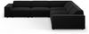 Micadoni Symmetrisches Ecksofa Jodie 6-Sitzer Samtstoff Schwarz Bild 2