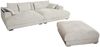 KAWOLA Big Sofa MADELINE Cord cremeweiß mit Hocker / 4 Zierkissen / Armlehntablett schwarz 85 x 170 x 290 cm Bild 3