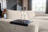 KAWOLA Big Sofa MADELINE Cord cremeweiß mit Hocker / 4 Zierkissen / Armlehntablett schwarz 85 x 170 x 290 cm Bild 5