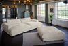 KAWOLA Big Sofa MADELINE Cord cremeweiß mit Hocker / 4 Zierkissen / Armlehntablett schwarz 85 x 170 x 290 cm Bild 4
