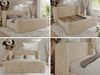 Polsterbett mit Lattenrost, Doppelbett für Schlafzimmer, Gepolstertes Kopfteil, Pocket matratze Härtegrad H3/H4 - EMORA CLASSIC DUO - 180 x 200 cm - Creme Stoff - VIRE - LUX Bild 2