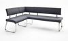 Eckbank Arco - Leder Schwarz - Edelstahl Bild 4