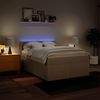 vidaXL Boxspringbett mit Matratze Creme 160x200 cm Stoff 3288244 Bild 5