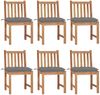 vidaXL Gartenstühle 6 Stk. mit Kissen Massivholz Teak 3073131 Bild 1