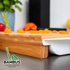 Schneidebrett mit 2 Auffangschalen aus Bambus ca. 49,5 x 28,5 cm Bild 5