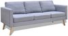 vidaXL Sofa 3-Sitzer Stoff Hellgrau 242219 Bild 2