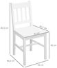HOMCOM Esszimmerstuhl 4er Set Wohnzimmerstuhl (Küchenstuhl, 4 St), für Küche, Esszimmer, Kiefernholz, Weiß, 41 x 46,5 x 85,5 cm Bild 2