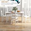 HOMCOM Esszimmerstuhl 4er Set Wohnzimmerstuhl (Küchenstuhl, 4 St), für Küche, Esszimmer, Kiefernholz, Weiß, 41 x 46,5 x 85,5 cm Bild 3