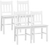 HOMCOM Esszimmerstuhl 4er Set Wohnzimmerstuhl (Küchenstuhl, 4 St), für Küche, Esszimmer, Kiefernholz, Weiß, 41 x 46,5 x 85,5 cm Bild 5