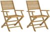 vidaXL Gartenstühle 2 Stk. Klappbar 54,5x61,5x86,5cm Massivholz Akazie 365737 Bild 2