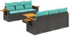vidaXL 7-tlg. Garten-Sofagarnitur mit Kissen Schwarz Poly Rattan 3226631 Bild 2