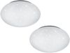 LED Sternenhimmel Deckenleuchte 2er Set Weiß IP44 Badlampen, Ø 37cm Bild 2