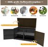 COSTWAY Auflagenbox Rattan Sitzbank 335L, mit Doppeltüren & Ablage, 115x60x65cm Bild 4