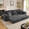 4-Sitzer Sofa B 273 x T 98 x H 87 cm aus Cord, frei kombinierbar mit Schlaffunktion Bild 4