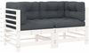 vidaXL Ecksofas mit Kissen 2 Stk. Weiß Massivholz Kiefer 825682 Bild 2