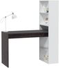 Dmora Ali Schreibtisch, umkehrbarer Multifunktionsschreibtisch mit Bücherregal mit 5 Ablagen, Arbeits- oder Bürotisch für PC-Buchhalter, 120 x 53 x 144 cm, Weiß und Oxid Bild 4