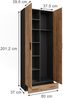 Mehrzweckschrank Ingo Anthrazit/Goldkraft Eiche 80 x 201.2 cm mit Schubladenmodul Vicco Bild 2