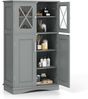 KOMFOTTEU Hochschrank Badezimmerschrank mit Glastüren, 60 × 30 × 108cm Bild 5