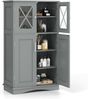 KOMFOTTEU Hochschrank Badezimmerschrank mit Glastüren, 60 × 30 × 108cm Bild 4