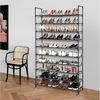 JEOBEST Schuhregal 10 Ebenen Schuhablage, Schuhaufbewahrung, 100x30x176cm, Metallgestell, Ablagen aus Vliesstoff Bild 4
