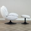 Bronx71 Sessel mit Hocker Isobel Leinen drehbar Off white Bild 3