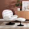 Bronx71 Sessel mit Hocker Isobel Leinen drehbar Off white Bild 5