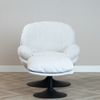 Bronx71 Sessel mit Hocker Isobel Leinen drehbar Off white Bild 2