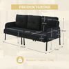 Cordsofa komprimiert, hohe Lehne, beidseitige Taschen, Getränkehalter, Schwarz Bild 4