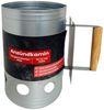 HAC24 Anzündkamin XL Stahl Kohleanzünder Kohle Grillanzünder Grillstarter (1-tlg), Holzgriff mit Hitzeschild Bild 2