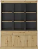 Vente-unique - MARSORIA Display cabinet GlasHolz, Platte SchwarzBeige - B 39,6 cm x H 217,8 cm x L 172,5 cm Bild 3