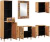 vidaXL Badezimmermöbel-Set mit Schubladen 5 pcs Natur Massivholz Mango 3310099 Bild 2