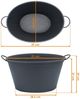 Spetebo Pflanzschale Metallwanne oval mit Griffen 59x36 cm (Anzahl, 1 St, Stück), Praktische Metallgriffe Bild 2