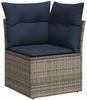 vidaXL 9-teiliges Gartensofa-Set mit Kissen, grau, Polyrattan 3275031 Bild 4