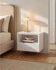 Vente-unique - CALDRIN Bedside table Holz, Platte Weiß - B 40 cm x H 35 cm x L 54 cm Bild 2