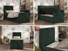 Boxspringbett 90x200 TILIO DUO inkl. Bettkasten & 7-Zonen Multipocket-Matratze, Modernes Jugendbett, Einzelbett - Dunkelgrün Cord - H3 - Links Bild 2