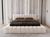 GRAINGOLD Italia Doppelbett 180x200, Polsterbett mit Bettkasten und Lattenrost, Velvet-Stoff, Creme Bild 3