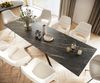 Esstisch Edge 300x100cm Keramik Laminam®Noir Desir Braun Kreuzgestell Rechteck Edelstahl Bild 4